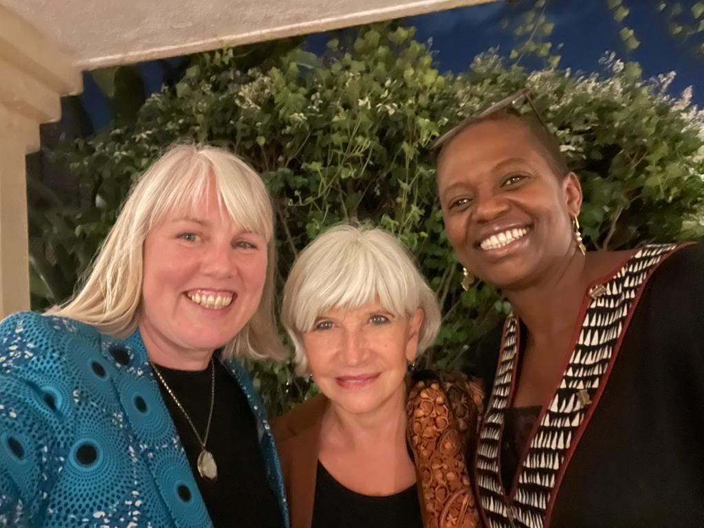 Gabrielle Walker, Lawrence Tubiana (ECF) and Wanjira Mathai (WRI) at the Africa Climate Summit, Kenya, 2023